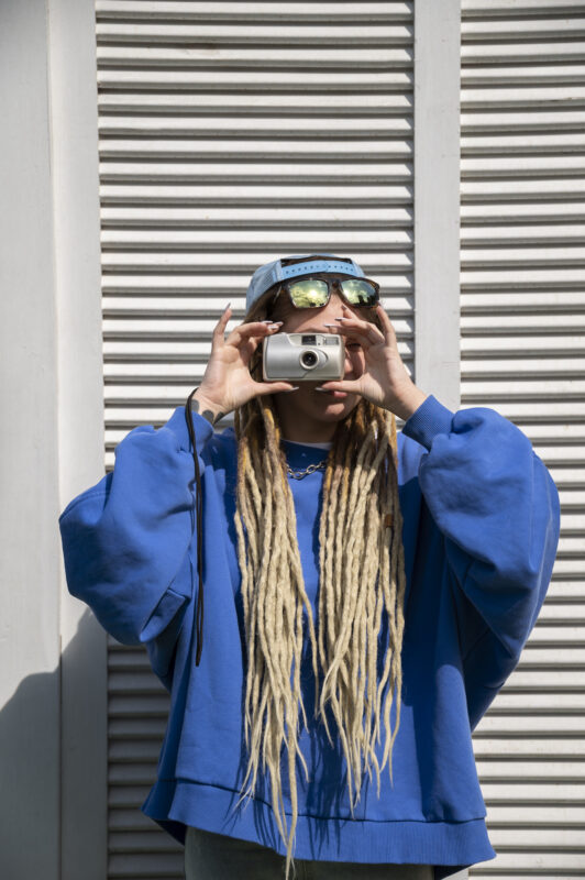 dread lock mit foto geraet