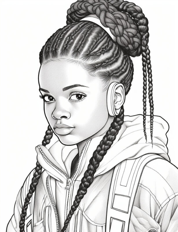 friseurin mit braid 2d