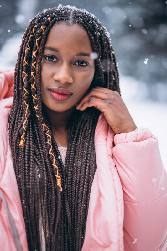 individual braids in winter